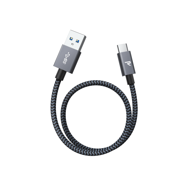 RAMPOW USB C Cable - USB C 2 Meter 3.0 Fast Charge Data Sync - Braided Blue